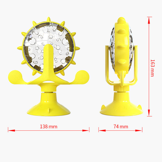 Cat Self-Healing Toy Leaks Food Spinning Windmill