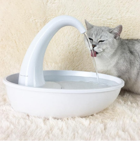 Automatic Swan Pet Cat Water Dispenser Drinking Bowl