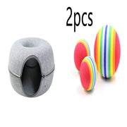 Four Seasons Available Cat Nest Round Woolen Felt Pet Dual-use Cat Nest Tunnel Interactive Training Toy Grey Felt Cat Nest